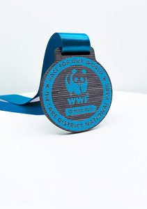 Eco Wooden Round Black Ash Medal