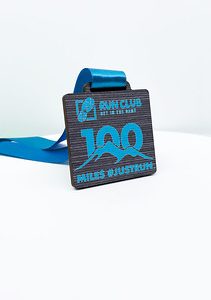 Eco Wooden Square Black Ash Medal