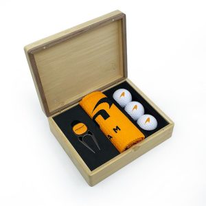 HINGED MAGNETIC BAMBOO QUATRO GOLF PRESENTATION BOX