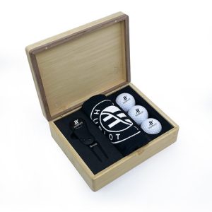 HINGED MAGNETIC BAMBOO FLIX PRO 2.0 GOLF PRESENTATION BOX