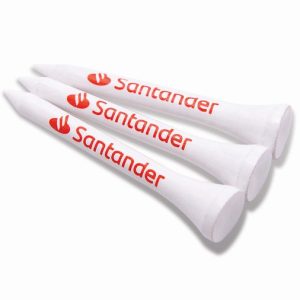 54MM WHITE BAMBOO GOLF TEES PRINTED 2 COLOURS ON THE SHANK