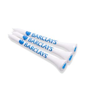 70MM WHITE BAMBOO GOLF TEES PRINTED 3 COLOURS IN THE CUP AND 1 COLOUR ON THE SHANK