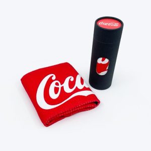 DORMI TRIFOLD MICROFIBRE PRINTED GOLF TOWEL PRESENTED IN PRINTED BLACK CARD TUBE