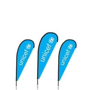 BAT FAN BEACH ADVERTISING FLAG WITH GROUND SPIKE SIZE 105CM X 270CM