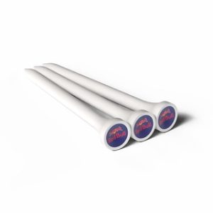 70MM WHITE BAMBOO GOLF TEES PRINTED 3 COLOURS IN THE CUP